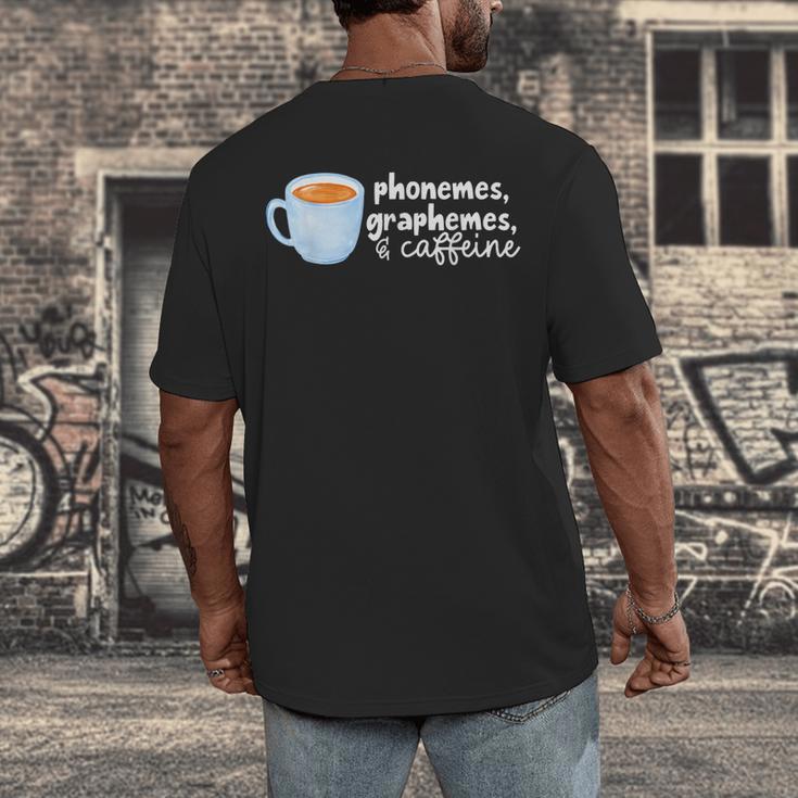 Reading Interventionist Specialist Teacher Phonemes Graphemes And Caffeine Reading Intervention -Adults Classic Fit Short Sleeve Men's Back Print T-Shirt, funny design Reading Interventionist Specialist Teacher Phonemes Graphemes And Caffeine Reading Intervention -Adults Classic Fit Short Sleeve Men's Back Print T-Shirt, funny design