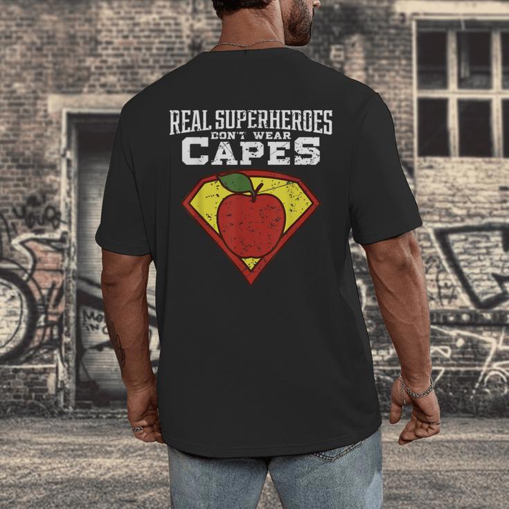 Real Superheroes Don't Wear Capes Teacher Shirt Teaching Te Men's Back Print T-Shirt, funny design Real Superheroes Don't Wear Capes Teacher Shirt Teaching Te Men's Back Print T-Shirt, funny design