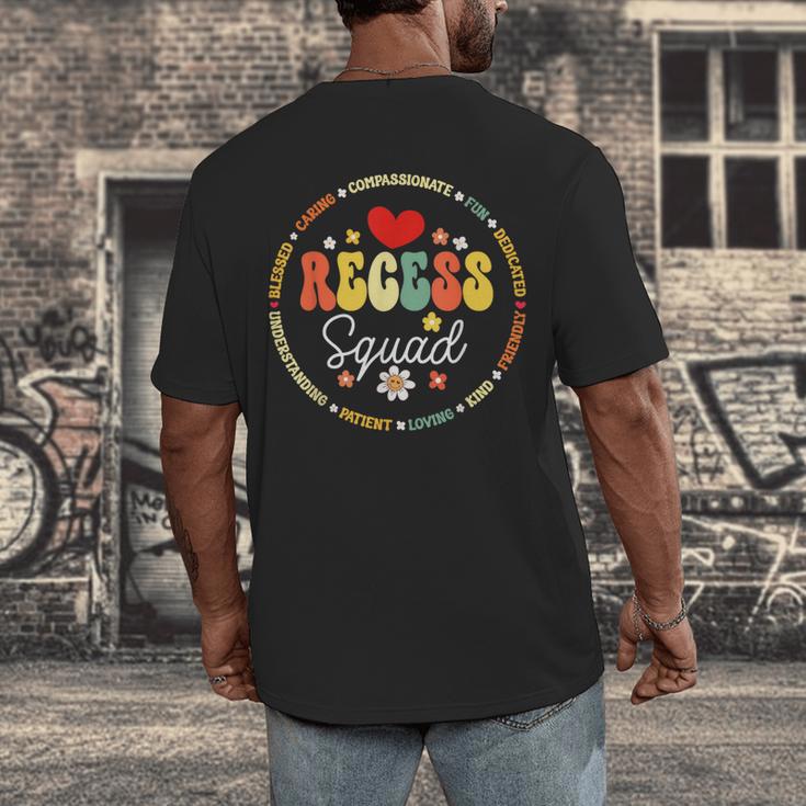 Recess Squad Crew Teachers Students Monitor Back To School Men's Back Print T-Shirt, funny design