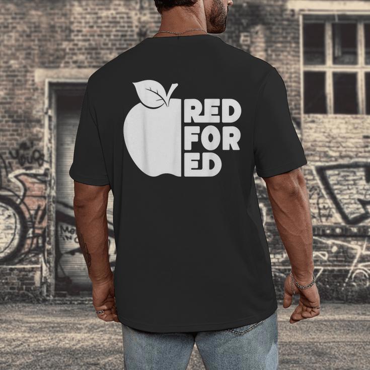 Red For Ed Teacher Support Public Education For Men Women Kids Men's Back Print T-Shirt, funny design Red For Ed Teacher Support Public Education For Men Women Kids Men's Back Print T-Shirt, funny design