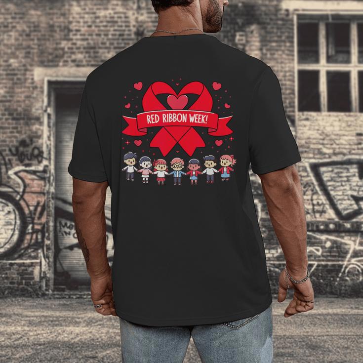 Red Ribbon Week Awareness For Students And Teachers Men Women Girls Kids Men's Back Print T-Shirt, funny design