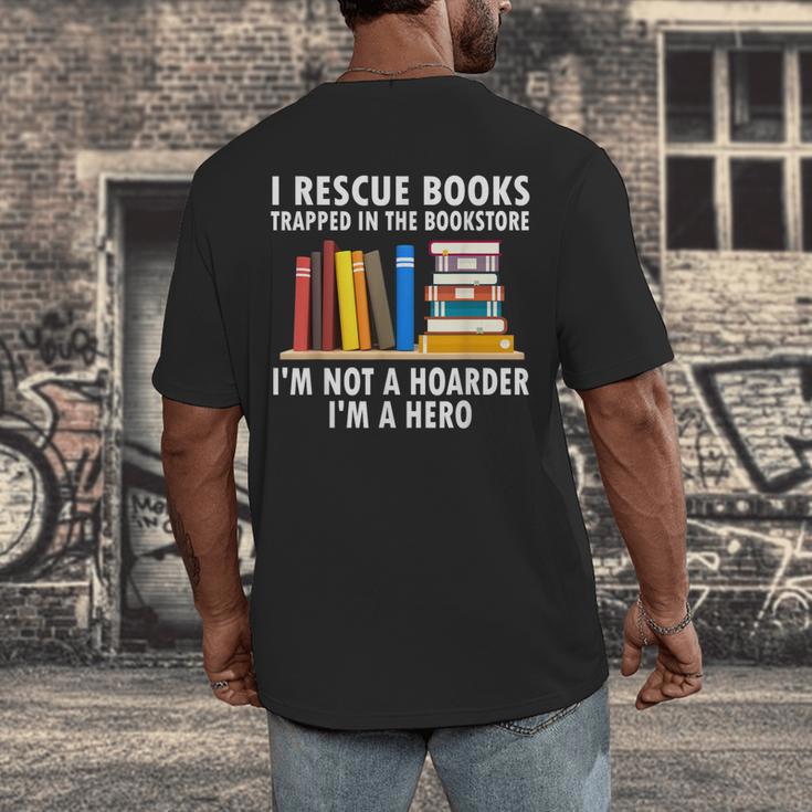 I Rescue Books Trapped In The Bookstore Book Teacher For Men Women Men's Back Print T-Shirt, funny design