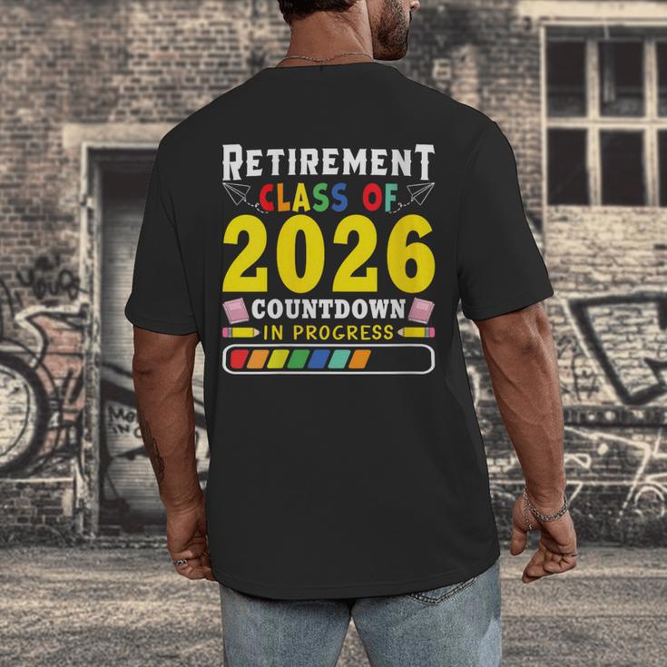 Retirement Primary Elementary Teacher 2026 Retiring Progress Men's Back Print T-Shirt, funny design Retirement Primary Elementary Teacher 2026 Retiring Progress Men's Back Print T-Shirt, funny design