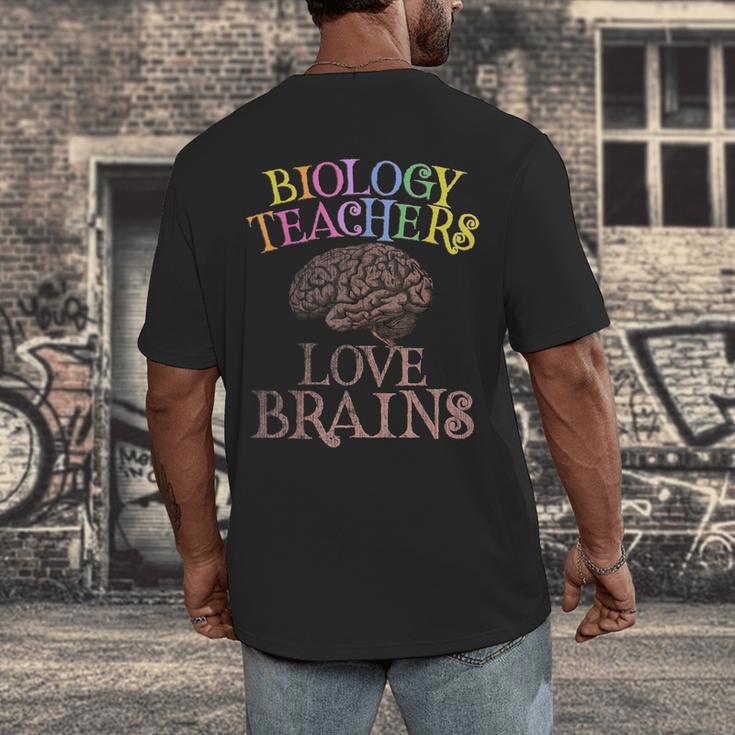 Retro BIOLOGY TEACHERS LOVE BRAINS This Is My Scary STEM Men's Back Print T-Shirt, funny design