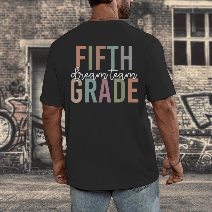 Retro Fifth Grade Dream Team Groovy Teacher Back To School Men Women Girls Kids Men's Back Print T-Shirt, funny design Retro Fifth Grade Dream Team Groovy Teacher Back To School Men Women Girls Kids Men's Back Print T-Shirt, funny design