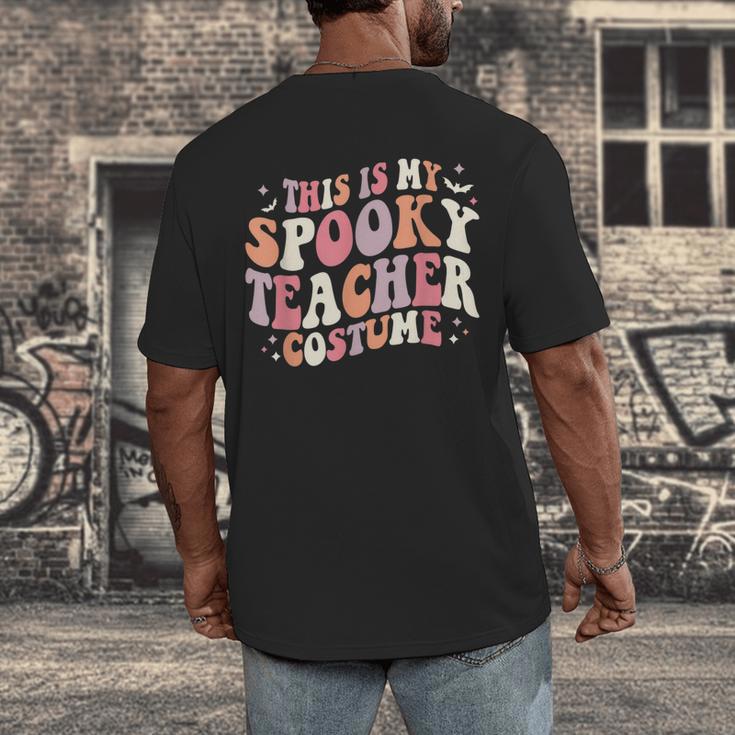 Retro Halloween This Is My Spooky School Teacher Costume Men's Back Print T-Shirt, funny design Retro Halloween This Is My Spooky School Teacher Costume Men's Back Print T-Shirt, funny design