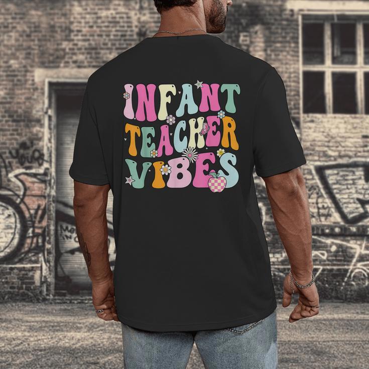 Retro Infant Teacher Vibes Women Daycare Teacher Men's Back Print T-Shirt, funny design Retro Infant Teacher Vibes Women Daycare Teacher Men's Back Print T-Shirt, funny design