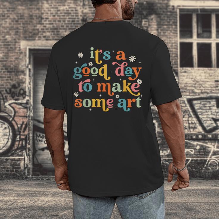 Retro It's a Good Day To Make Some Art Teacher Student Men's Back Print T-Shirt, funny design Retro It's a Good Day To Make Some Art Teacher Student Men's Back Print T-Shirt, funny design