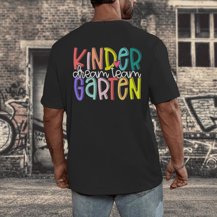 Retro Kindergarten Dream Team Back To School Teacher Kids Men's Back Print T-Shirt, funny design Retro Kindergarten Dream Team Back To School Teacher Kids Men's Back Print T-Shirt, funny design