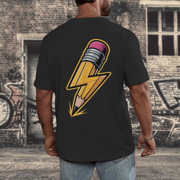 Retro Pencil Pencil Back To School Teacher Student Men's Back Print T-Shirt, funny design Retro Pencil Pencil Back To School Teacher Student Men's Back Print T-Shirt, funny design
