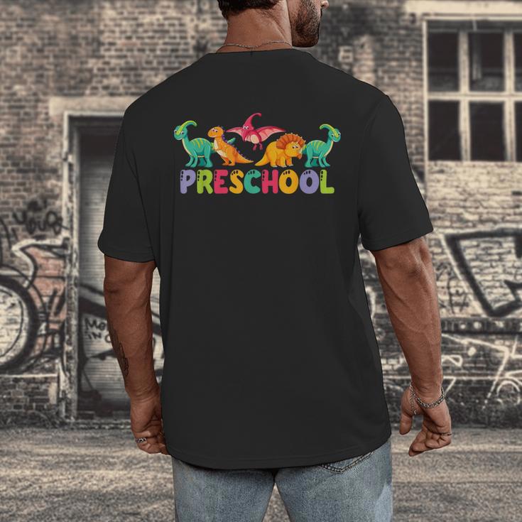 Retro Preschool Cute Dinosaur Preschool Teacher Kids Boys Men's Back Print T-Shirt, funny design Retro Preschool Cute Dinosaur Preschool Teacher Kids Boys Men's Back Print T-Shirt, funny design