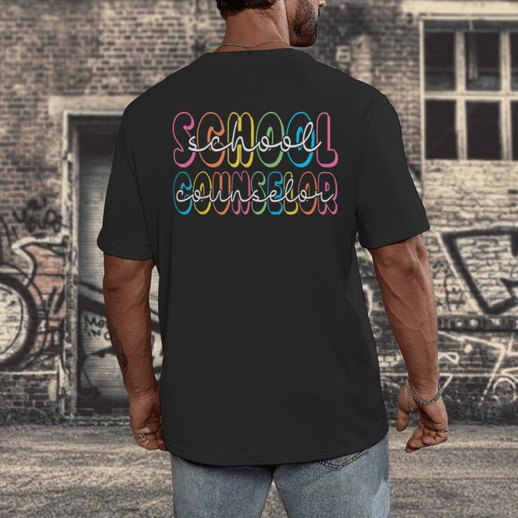Retro School Counselor Counseling Teacher Appreciation Men's Back Print T-Shirt, funny design Retro School Counselor Counseling Teacher Appreciation Men's Back Print T-Shirt, funny design