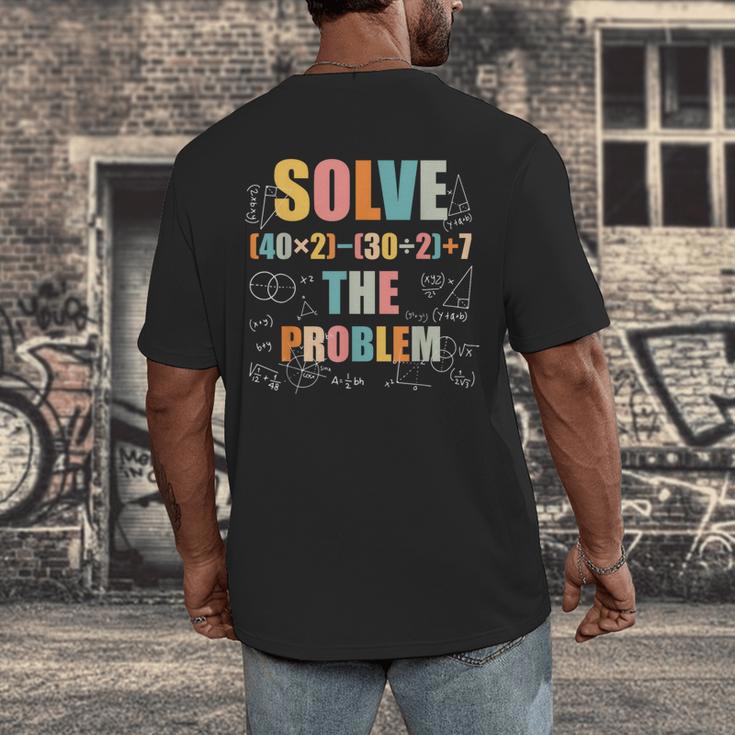 Retro Solve The Problem 67 Meme Joke Math Teacher Men's Back Print T-Shirt, funny design