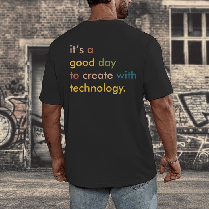 Retro Technology Teacher Shirt Tech Teacher Men's Back Print T-Shirt, funny design