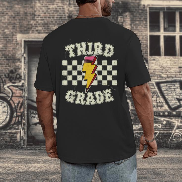 Retro Third Grade Teacher Lightning Bolt Pencil Teacher Kids Men's Back Print T-Shirt, funny design Retro Third Grade Teacher Lightning Bolt Pencil Teacher Kids Men's Back Print T-Shirt, funny design