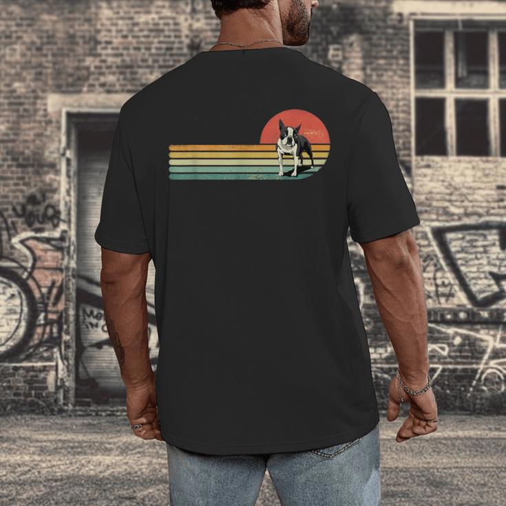 Retro Vintage Boston Terrier Dog Lover Boston Terrier Mom Men's Back Print T-Shirt, funny design