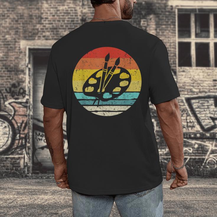Retro Vintage Paint Palette Costume Artist Art Teacher Men Women Men's Back Print T-Shirt, funny design