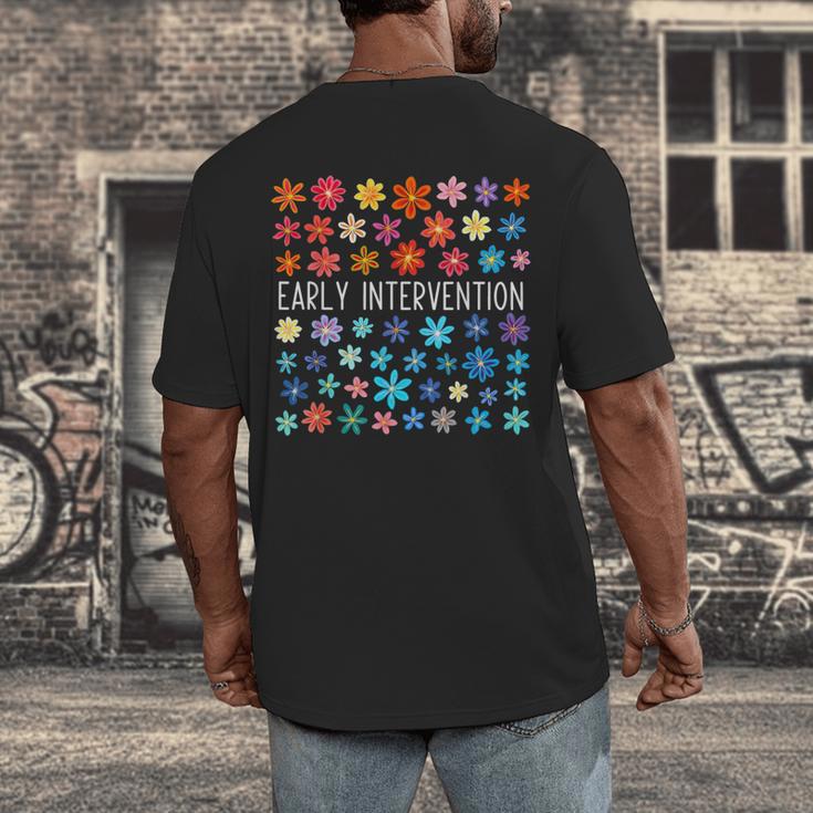 Retro Wildflower Early Intervention Teacher Interventionist Men's Back Print T-Shirt, funny design Retro Wildflower Early Intervention Teacher Interventionist Men's Back Print T-Shirt, funny design