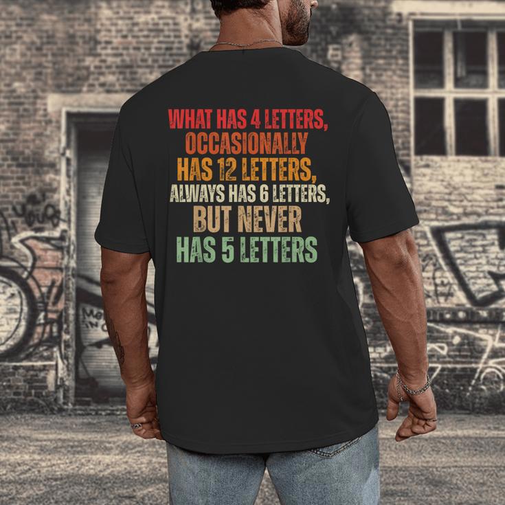 Riddle Wordplay Joke For Grammar Nerds And Teachers Men's Back Print T-Shirt, funny design Riddle Wordplay Joke For Grammar Nerds And Teachers Men's Back Print T-Shirt, funny design