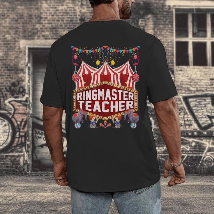 Ringmaster Teacher Costume – Carnival Birthday Style Men's Back Print T-Shirt, funny design
