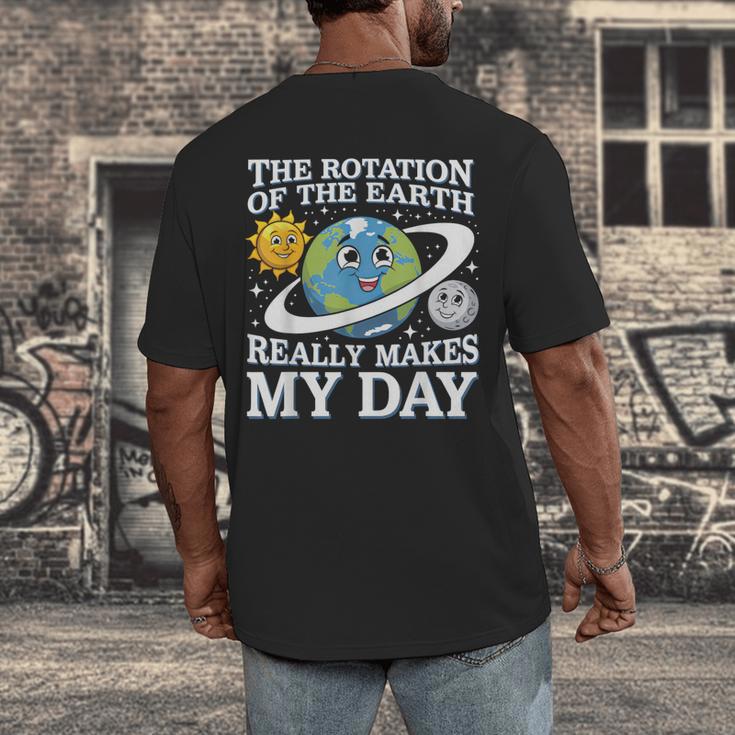 Rotation Of Earth Science Teacher Earth Day Men Women Men's Back Print T-Shirt, funny design