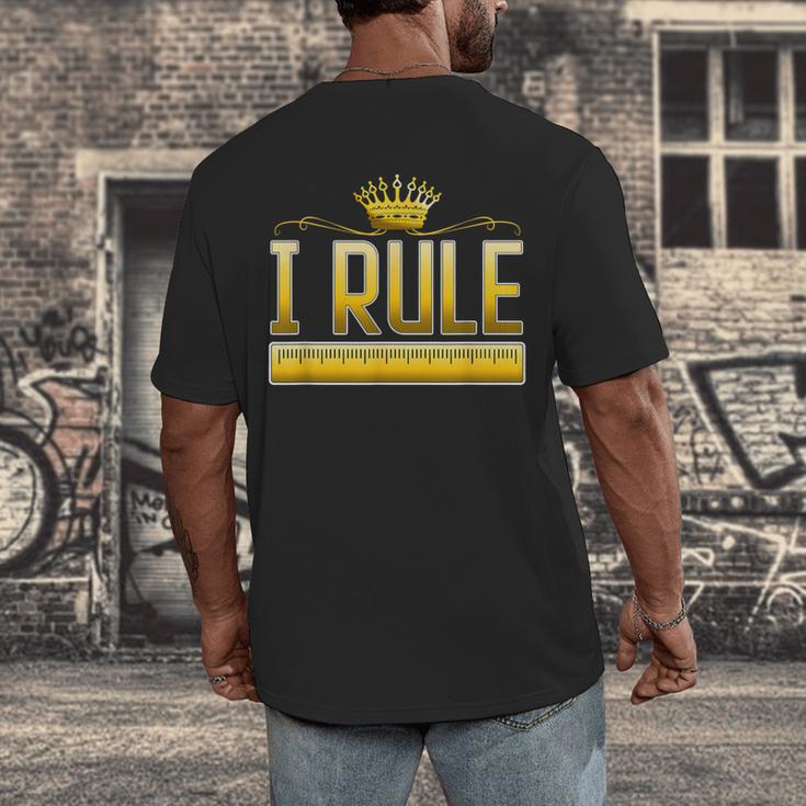 I Rule Math Ruler Mathematics Pun Math Teacher Men Women Girls Kids Men's Back Print T-Shirt, funny design I Rule Math Ruler Mathematics Pun Math Teacher Men Women Girls Kids Men's Back Print T-Shirt, funny design