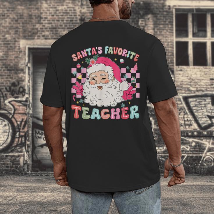 Santa Favorite Teacher Shirt Teacher Christmas Men's Back Print T-Shirt, funny design Santa Favorite Teacher Shirt Teacher Christmas Men's Back Print T-Shirt, funny design