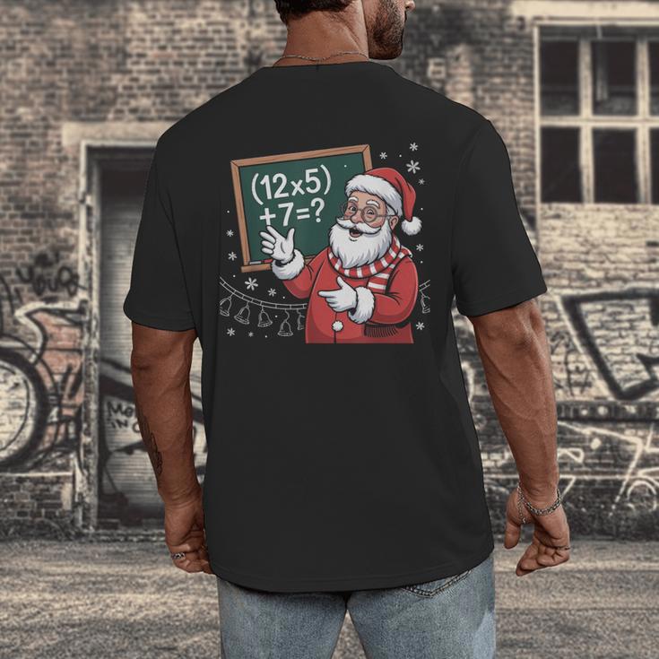 Santa Teacher 67 Math Christmas Xmas Holiday Number 67 Men's Back Print T-Shirt, funny design