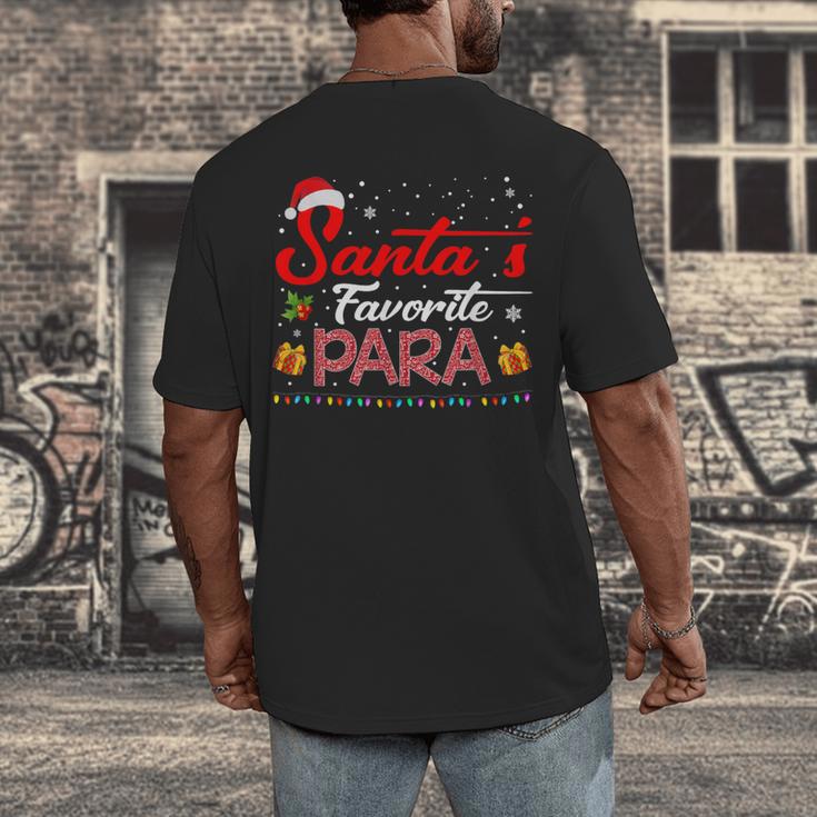 Santa's Favorite Para Christmas Paraprofessional Teacher Men's Back Print T-Shirt, funny design Santa's Favorite Para Christmas Paraprofessional Teacher Men's Back Print T-Shirt, funny design