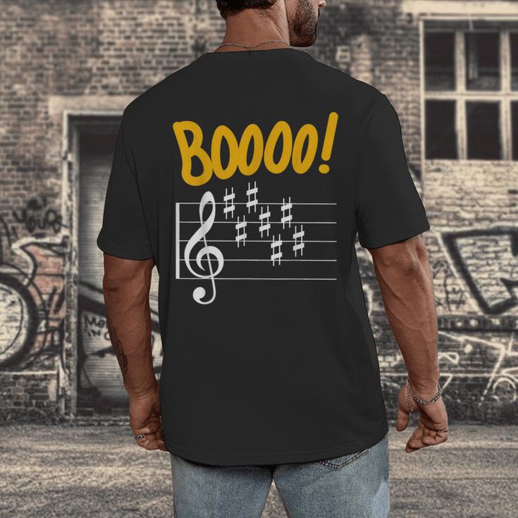 Scary Key Signature Boo Music Halloween Musician Teacher Men Women Men's Back Print T-Shirt, funny design Scary Key Signature Boo Music Halloween Musician Teacher Men Women Men's Back Print T-Shirt, funny design