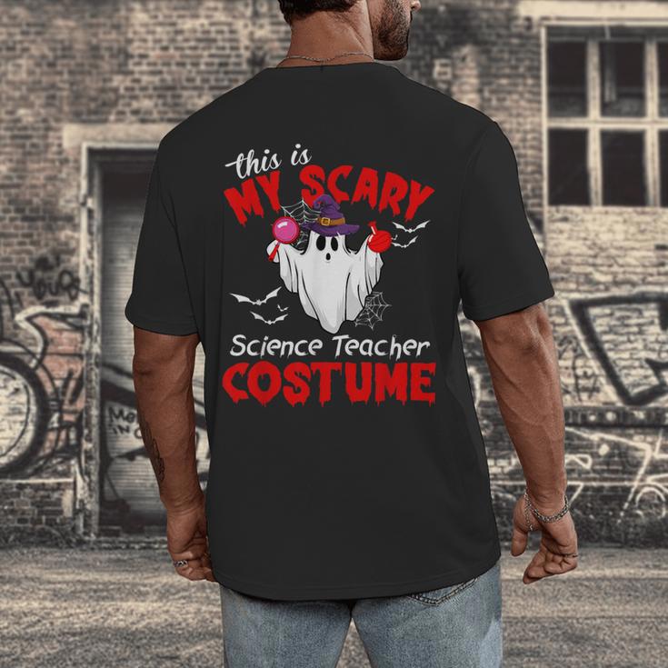 This Is My Scary Science Teacher Costume Ghost Halloween Men's Back Print T-Shirt, funny design This Is My Scary Science Teacher Costume Ghost Halloween Men's Back Print T-Shirt, funny design