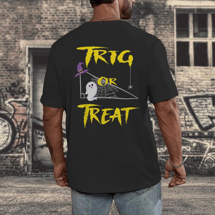 School Math Teacher Halloween 2022 Trig Or Treat Shirt Men's Back Print T-Shirt, funny design School Math Teacher Halloween 2022 Trig Or Treat Shirt Men's Back Print T-Shirt, funny design