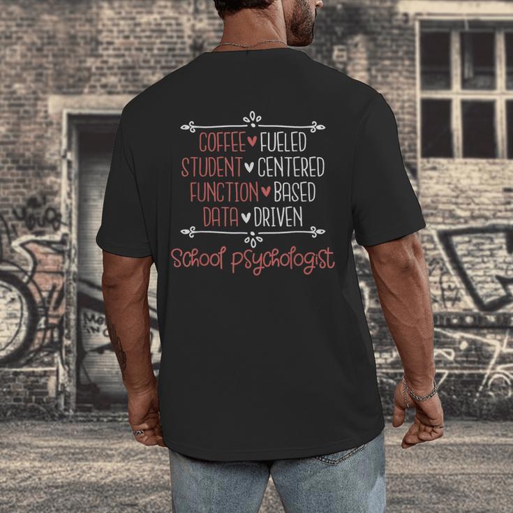 School Psychologist Coffee Student Teacher Psychology Men Women Men's Back Print T-Shirt, funny design