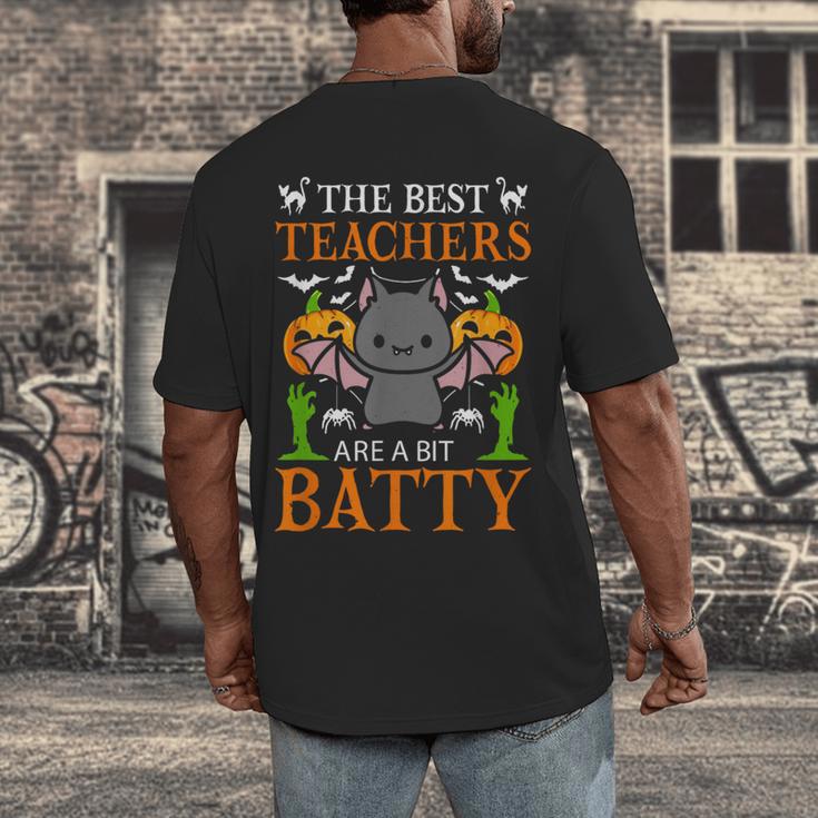 School Teacher A Bit Batty Teaching Bat Halloween Costume Men's Back Print T-Shirt, funny design School Teacher A Bit Batty Teaching Bat Halloween Costume Men's Back Print T-Shirt, funny design