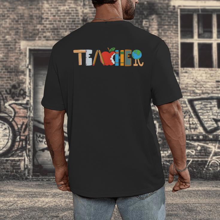 School Teacher Men And Women Back To School Teachers Men's Back Print T-Shirt, funny design School Teacher Men And Women Back To School Teachers Men's Back Print T-Shirt, funny design