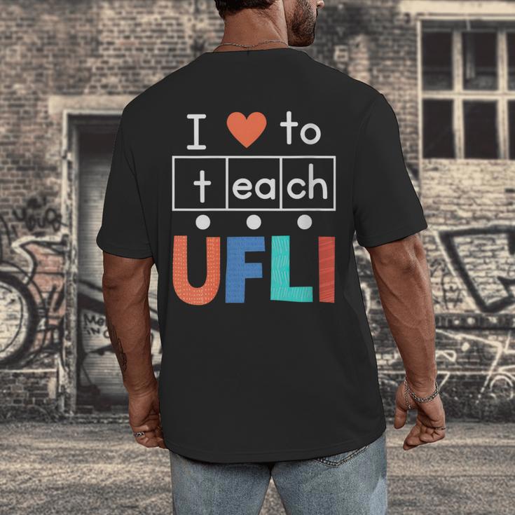 Science Of Reading I Love To Teach UFLI Teacher Literacy Men's Back Print T-Shirt, funny design Science Of Reading I Love To Teach UFLI Teacher Literacy Men's Back Print T-Shirt, funny design