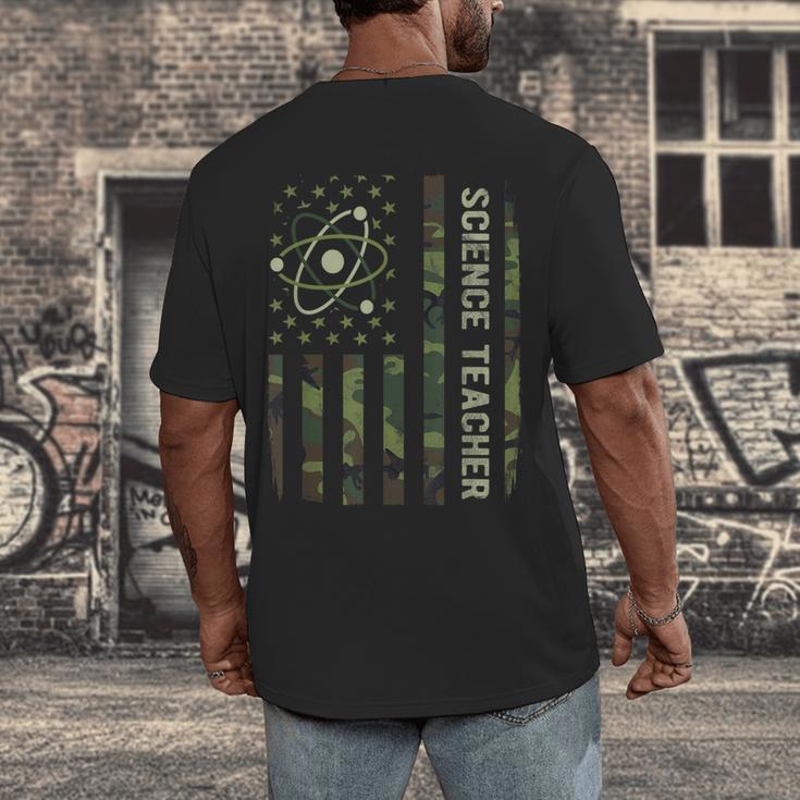 Science Teacher Camo American Flag Back To School Men's Back Print T-Shirt, funny design Science Teacher Camo American Flag Back To School Men's Back Print T-Shirt, funny design