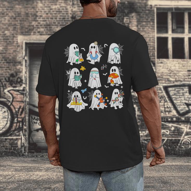 Science Teacher Ghost Laboratory Halloween Teacher Men's Back Print T-Shirt, funny design Science Teacher Ghost Laboratory Halloween Teacher Men's Back Print T-Shirt, funny design