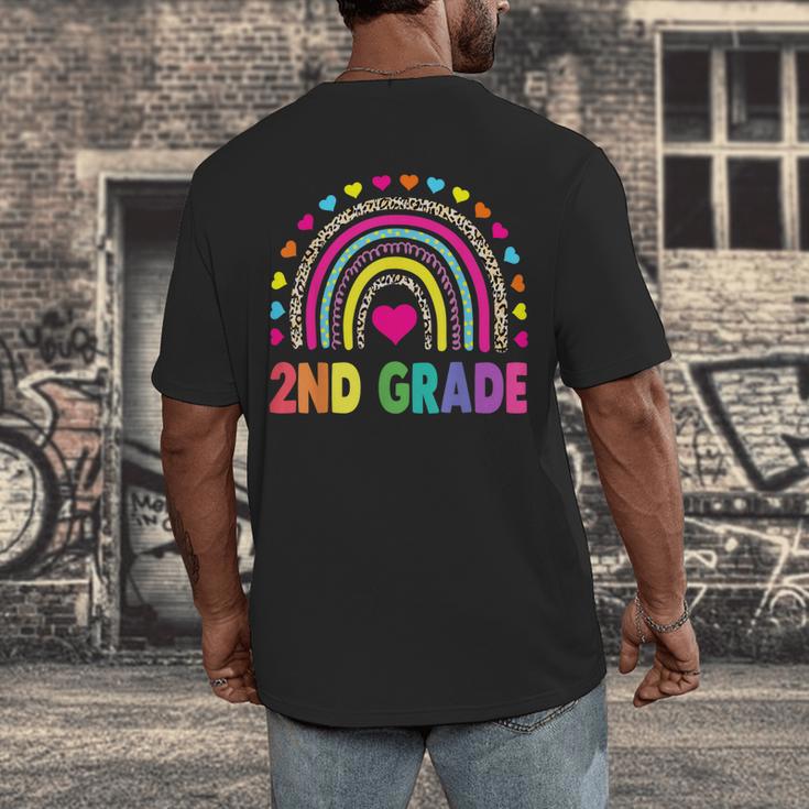 Second Grade Rainbow Girls Boys Teacher Team 2nd Grade Squad Men's Back Print T-Shirt, funny design