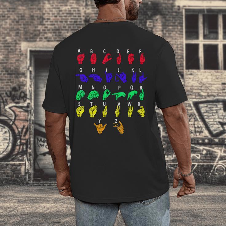 Sign Language Alphabet For ASL Interpreter Deaf Teacher Stud For Men Women Girls Kids Men's Back Print T-Shirt, funny design Sign Language Alphabet For ASL Interpreter Deaf Teacher Stud For Men Women Girls Kids Men's Back Print T-Shirt, funny design