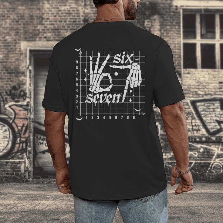 Six Seven Coordinate 67 Skeleton Math Teacher 67 Men's Back Print T-Shirt, funny design Six Seven Coordinate 67 Skeleton Math Teacher 67 Men's Back Print T-Shirt, funny design