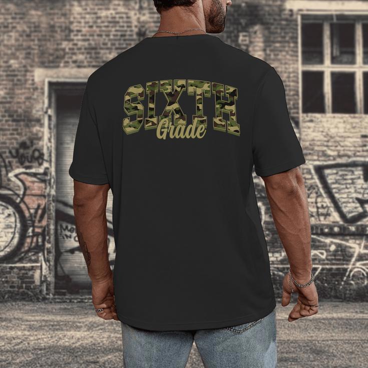 Sixth Grade Teacher Student Camouflage Back To School Men's Back Print T-Shirt, funny design Sixth Grade Teacher Student Camouflage Back To School Men's Back Print T-Shirt, funny design