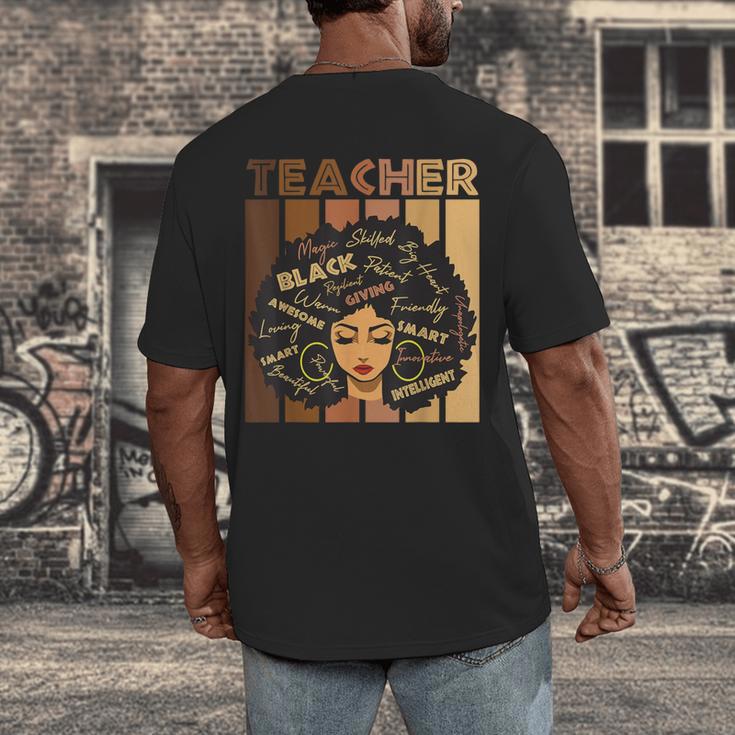 Smart Teacher Afro Girl Melanin African American Wowen Men's Back Print T-Shirt, funny design