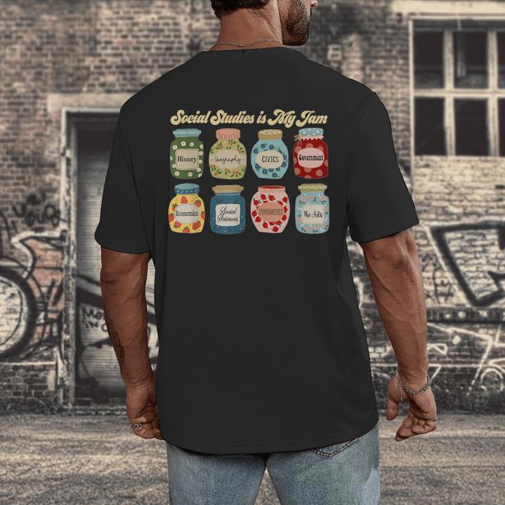 Social Studies Is My Jam History Teacher Back To School Men's Back Print T-Shirt, funny design