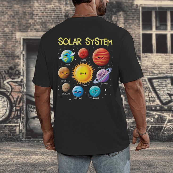 Solar System Cute Face Planets Space Science Teacher School Men's Back Print T-Shirt, funny design Solar System Cute Face Planets Space Science Teacher School Men's Back Print T-Shirt, funny design