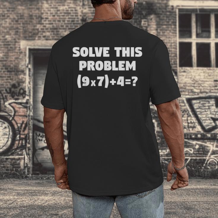 Solve This Problem 9X7467 Elementary Math Teacher Men's Back Print T-Shirt, funny design