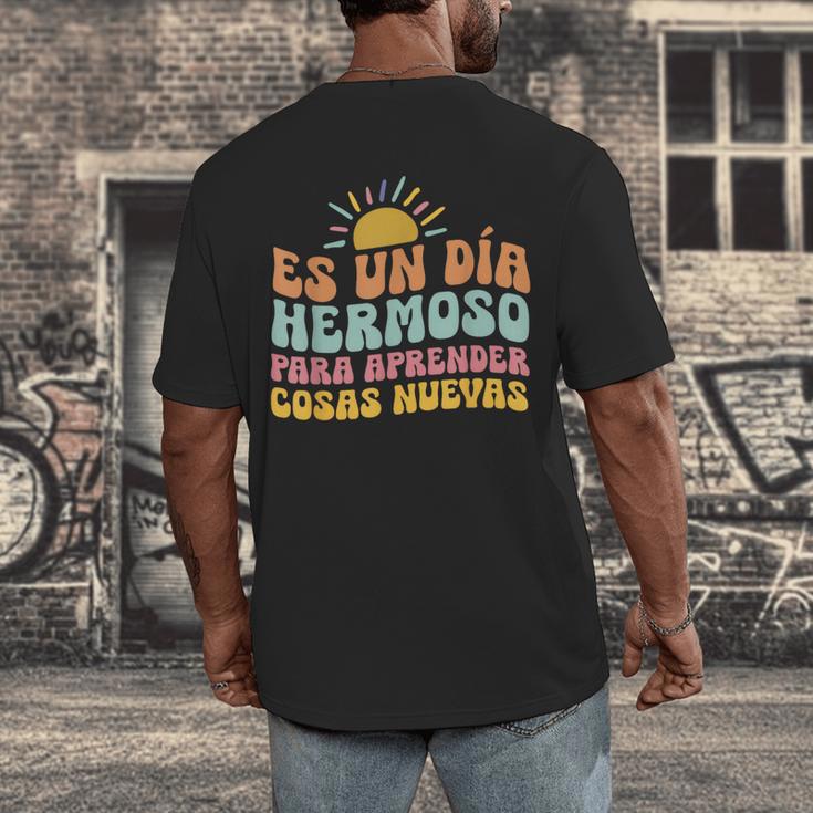 Spanish Multilingual Teacher Dual Languages Bilingual Men's Back Print T-Shirt, funny design Spanish Multilingual Teacher Dual Languages Bilingual Men's Back Print T-Shirt, funny design
