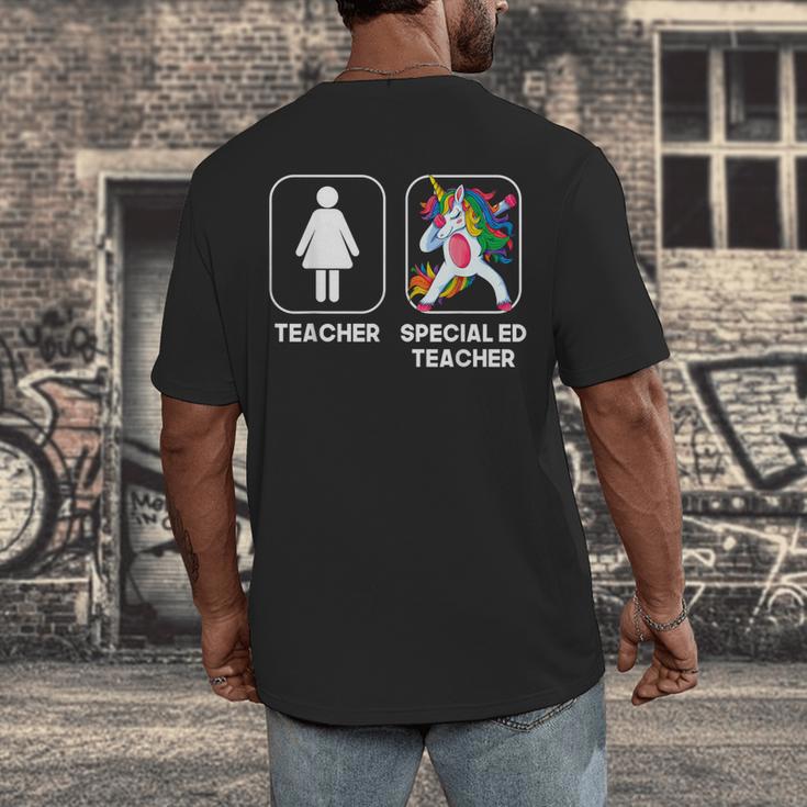 Special Ed Teacher Dabbing Unicorn Teacher Women Men's Back Print T-Shirt, funny design Special Ed Teacher Dabbing Unicorn Teacher Women Men's Back Print T-Shirt, funny design