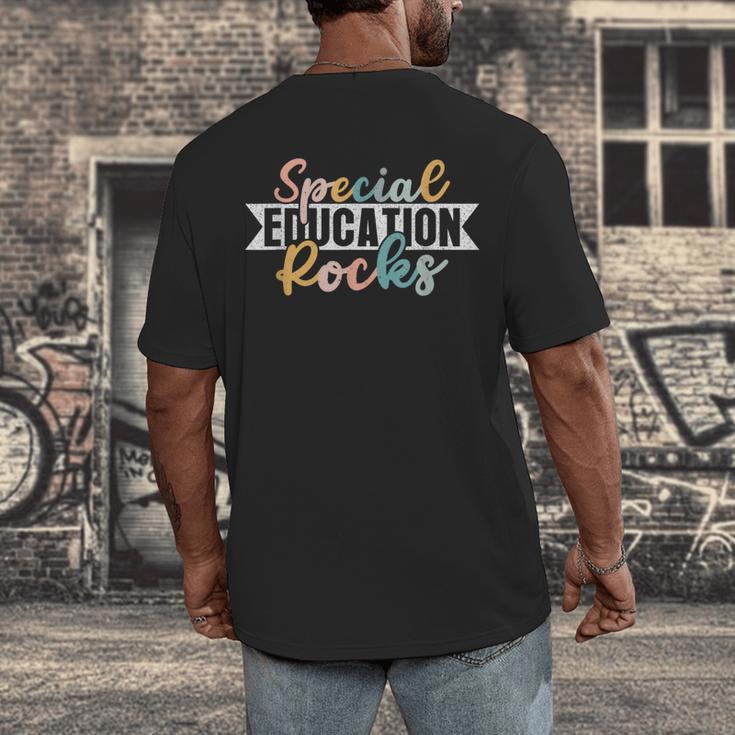 Special Education Rocks Sped Teacher Students Back To School Men's Back Print T-Shirt, funny design