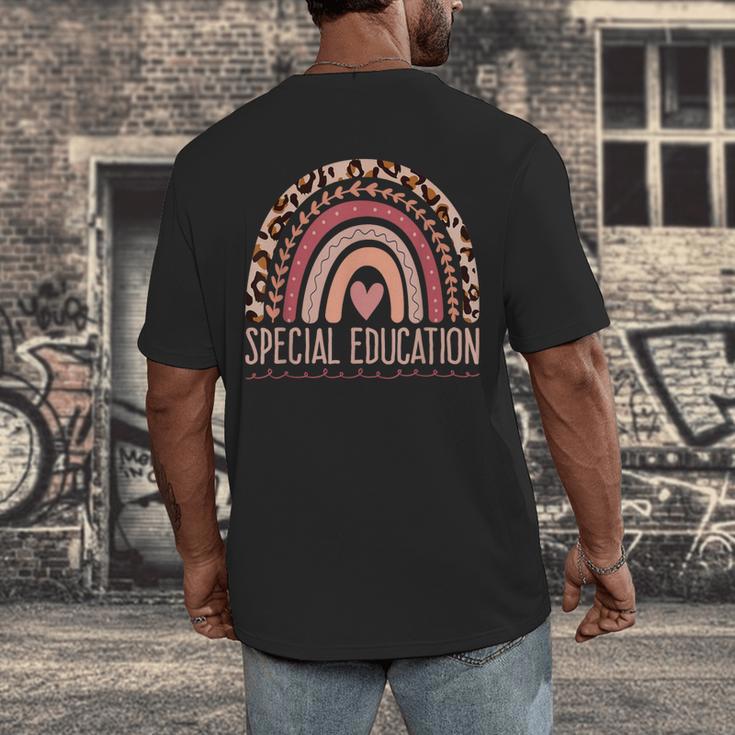 Special Education Shirt Teacher SPED Leopard Boho Rainbow Men's Back Print T-Shirt, funny design Special Education Shirt Teacher SPED Leopard Boho Rainbow Men's Back Print T-Shirt, funny design